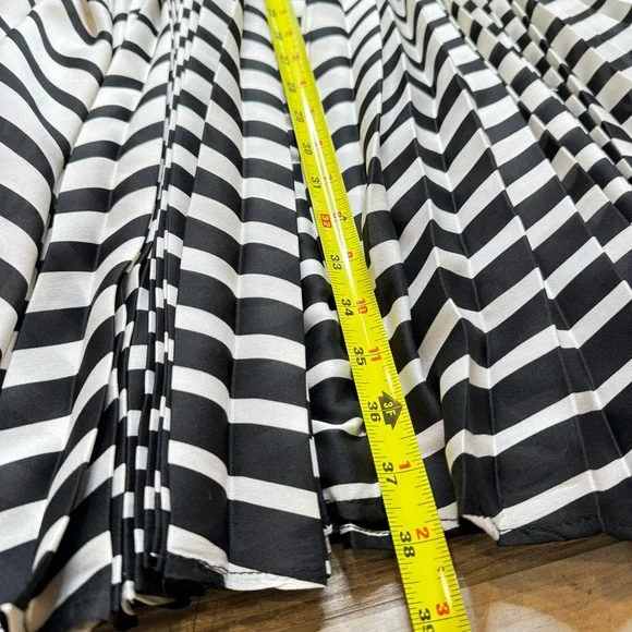 ANTHROPOLOGIE  EVA FRANCO Pleated Skirt Black & White Size 6 - Picture 9 of 10
